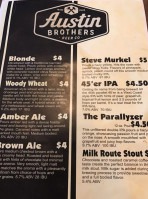 Austin Brothers Beer Co menu