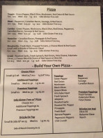 Rock Creek Tavern Pizzeria menu