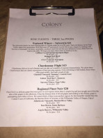 Colony Wine Merchant menu