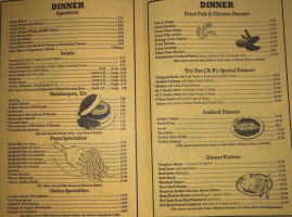 J R B's Family menu