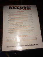 Whisky River Saloon Grill menu