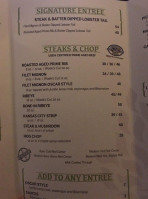 Twisted Tree Steakhouse menu
