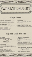 Swartzendruber Supper Club menu