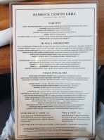 Redrock Canyon Grill menu