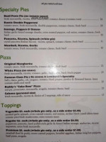 Pizzería Lombardi's menu