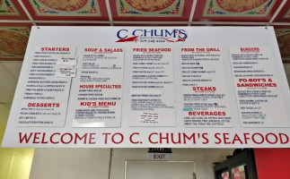 C. Chums Seafood menu