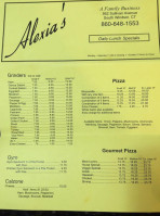 Alexia's Pizza And menu
