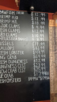 The Yabby Hut menu