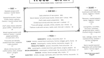 Wood Grain Wood-fired Pizza menu