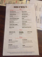 Hugh O'neill's Pub menu