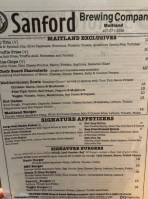 Sanford Brewing Company-maitland menu