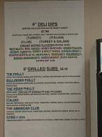 The Tasty Bowl Subs N Such menu