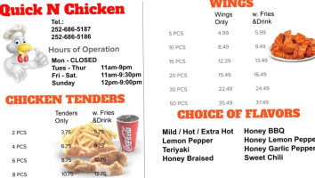 Quick N Chicken menu