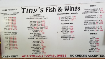 Tiny's Resturant And Grill menu