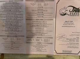 Thai Taste Swansea Ma menu