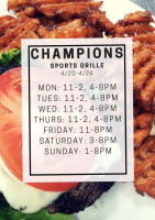 Champions Sports Grille menu