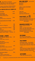 Swan River Red Eye Saloon And Eatery menu
