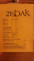 21 Oak menu