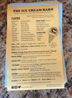 The Ice Cream Barn menu