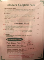 Shamrock Pizza menu
