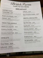Bristol Cafe menu