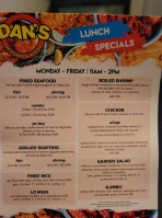 Dan's Seafood Wings menu