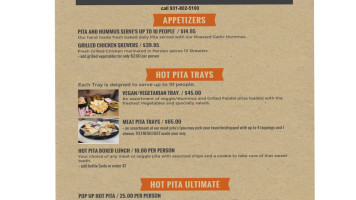 Hot Pita menu