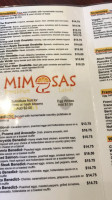 Mimosas Cafe menu