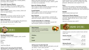 Al-zaytoun Kabob And Grill menu