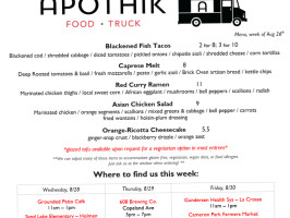 Apothik Eatery Food Truck menu