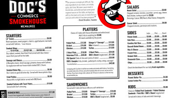 Doc’s Commerce Smokehouse menu