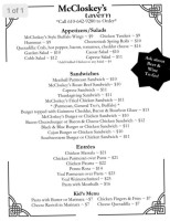 Mccloskey's menu