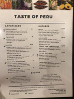 Taste Of Peru menu