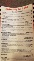 Rocket Alley Bar and Grill menu