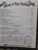 Kipp's menu