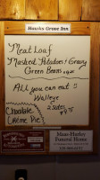 Hawk's Grove Inn menu