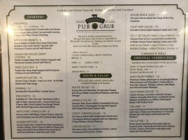Cavana's Pub Grub menu