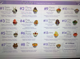 Pandora Rolled Ice Cream menu