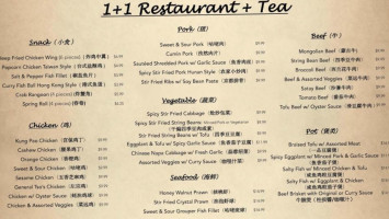 1+1 Tea menu