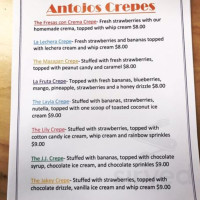 Antojos menu