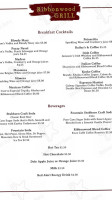 Ribbonwood Grill menu
