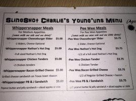 Sling Shot Charlie's menu