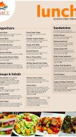 Legacy Restaurant Bar menu