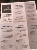 M's Eatery menu