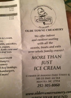 Olde Towne Creamery menu