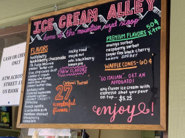 Ice Cream Alley menu