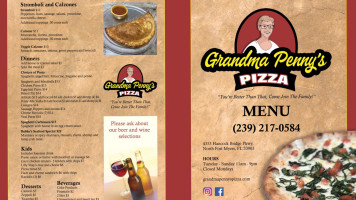 Grandma Penny's Pizza menu