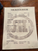 The Ranch House menu