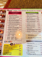 Happy Time Korean menu