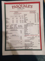 Pasquale's menu